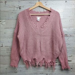distressed sweater